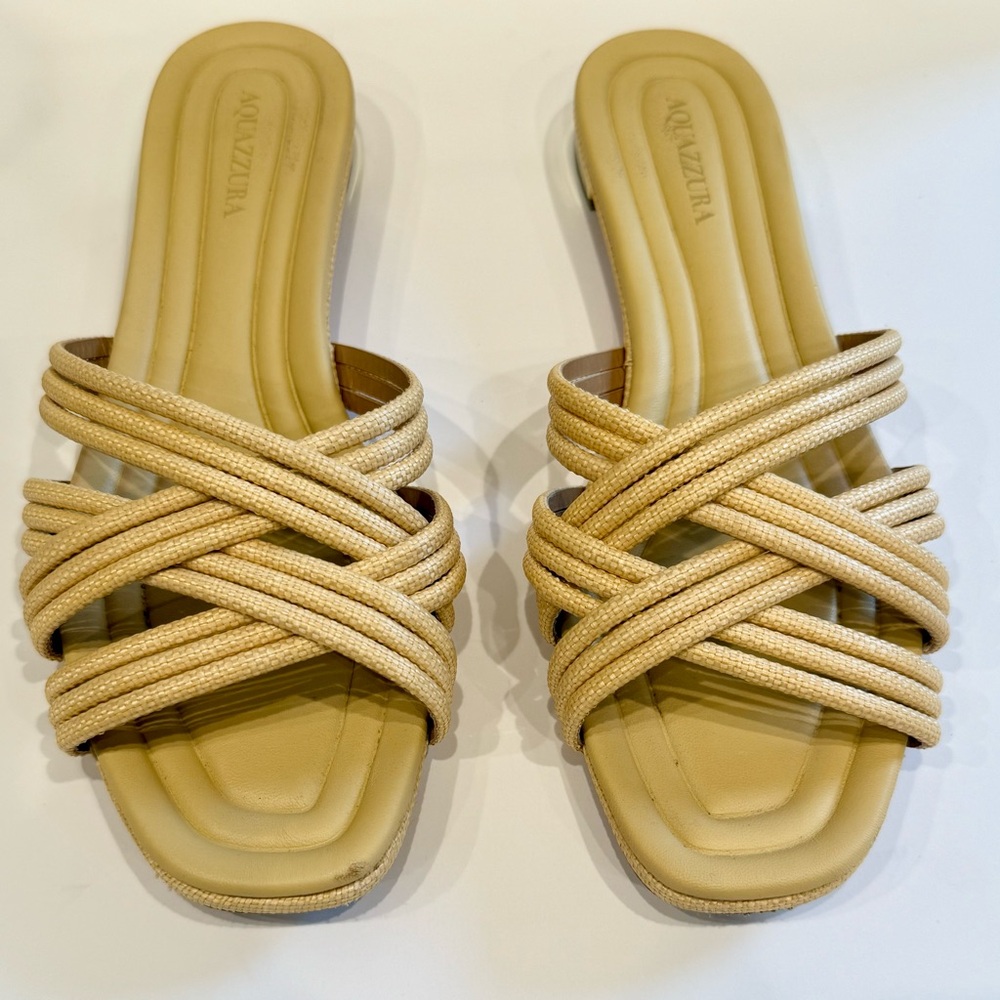 Aquazzura Flat RaffiaSandals